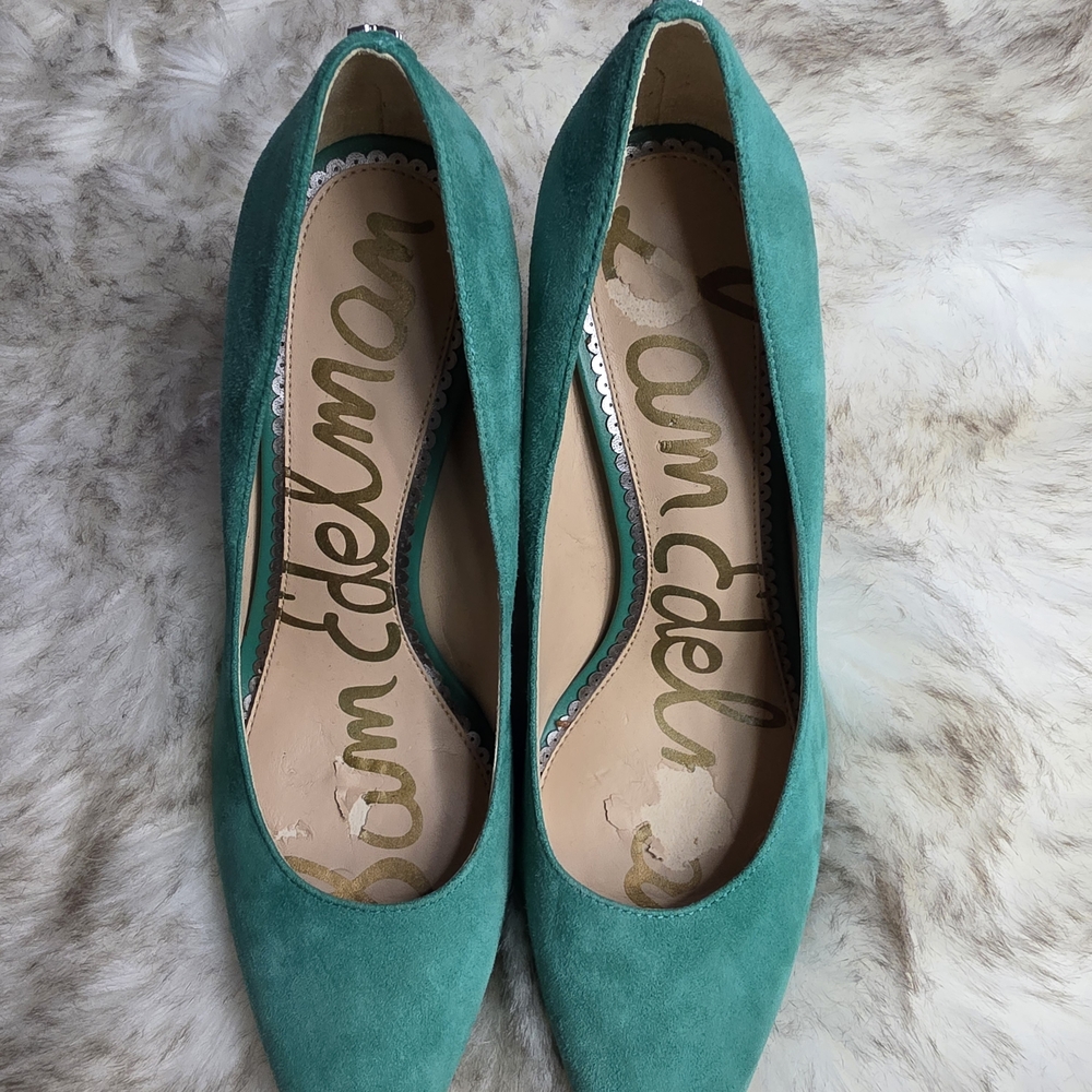 Sam Edelman Women's Kerry Green Suede Pumps "Hazel" - Picture 2 of 8